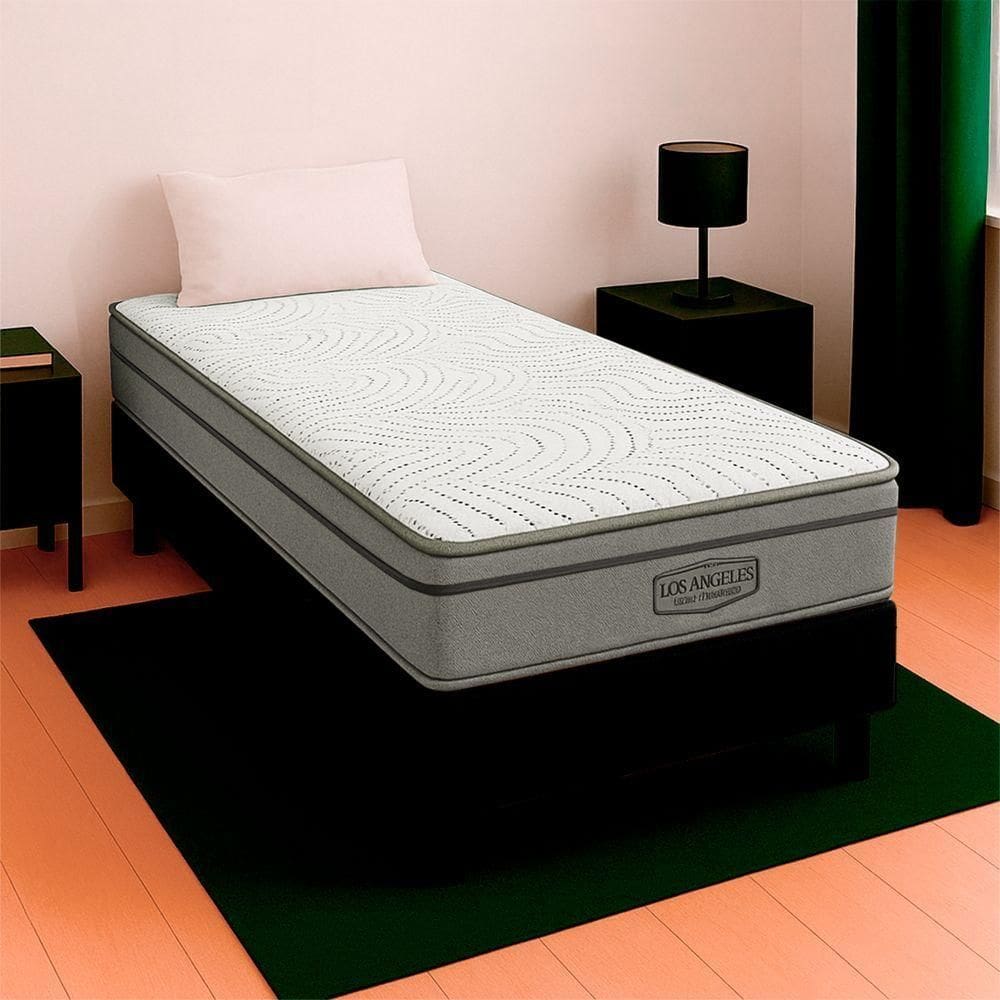 Cama Box Baú Solteiro Preto Colchão Los Angeles Molas Vstore