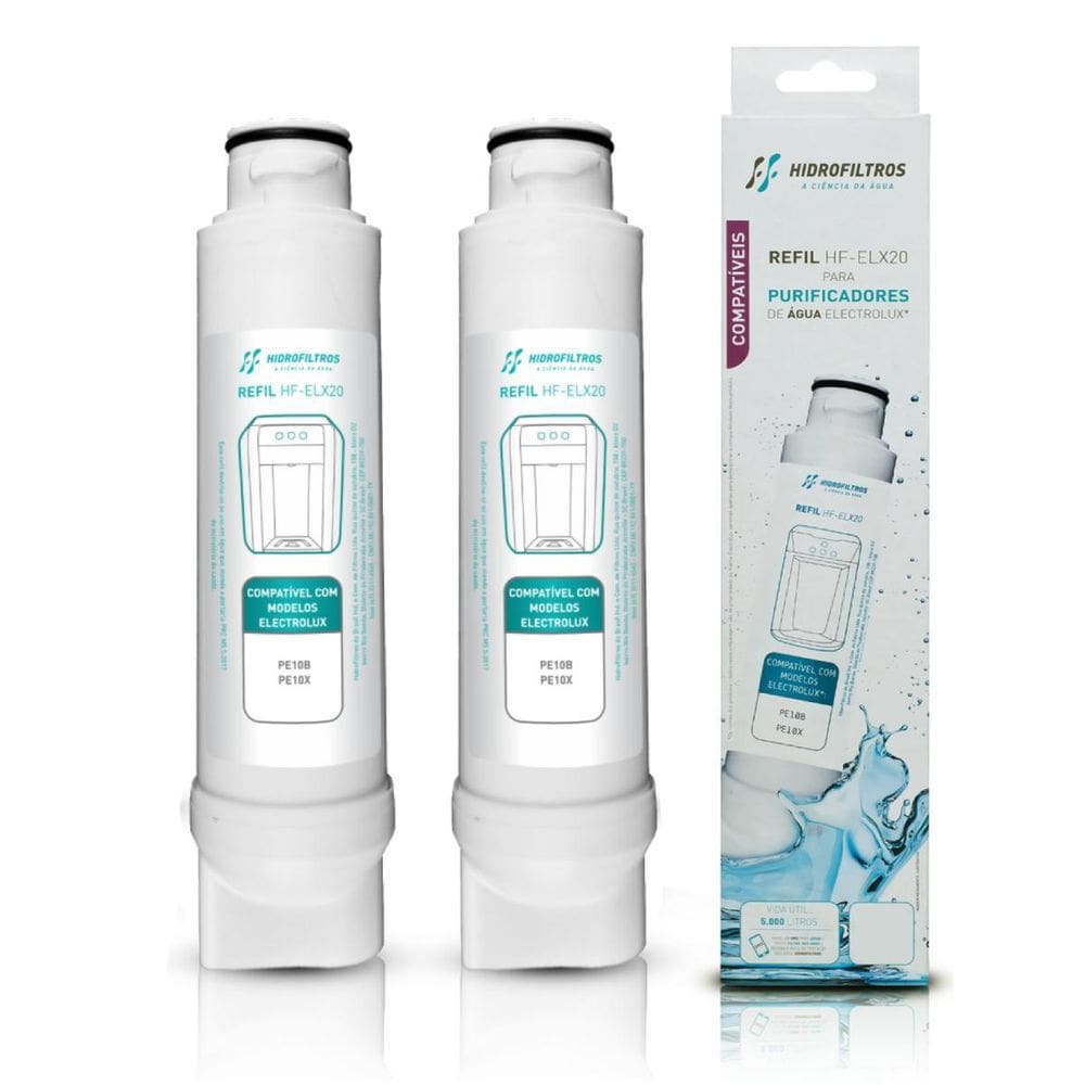 Kit 2 Refil Hf Compátivel Purificador Electrolux Pe10B Pe10X