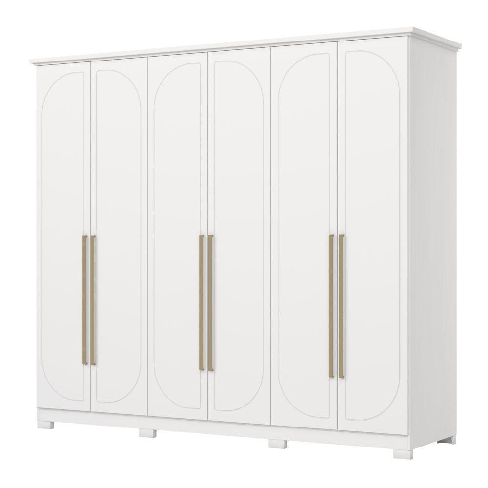 Guarda Roupas Casal 6 Portas 6 Gavetas Americano Tulipa Branco