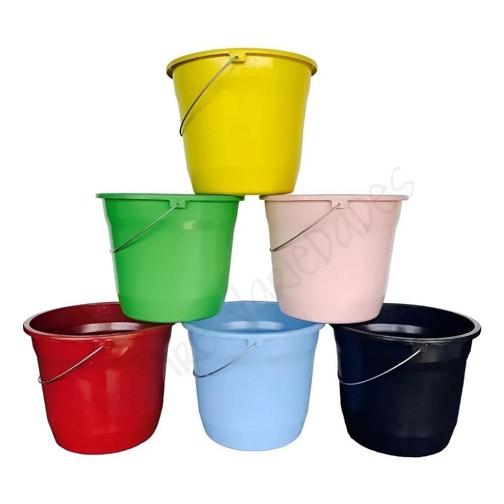 2X Kit 4 Baldes Pequenos Colorido Alça Ferro 5 Litros Plást