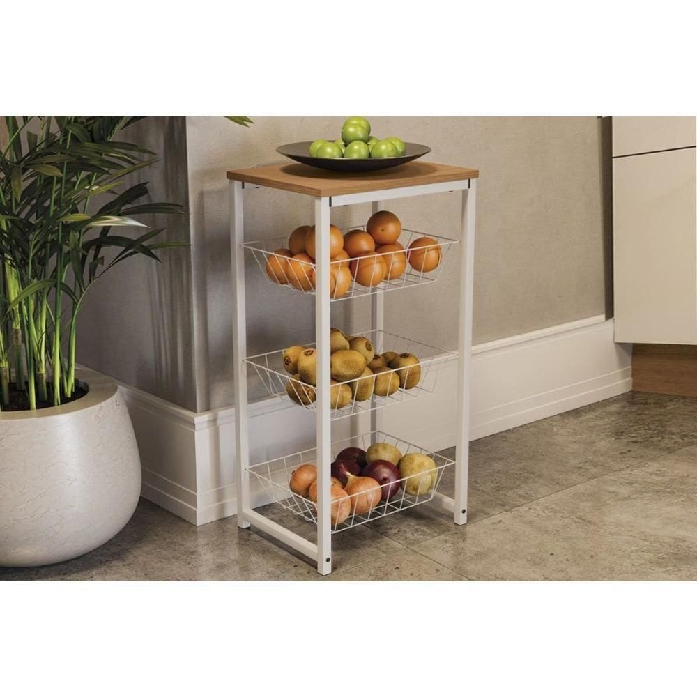 Balcão Fruteira Cozinha Crome Indrustrial Li035 Canela-branco - Kappesberg