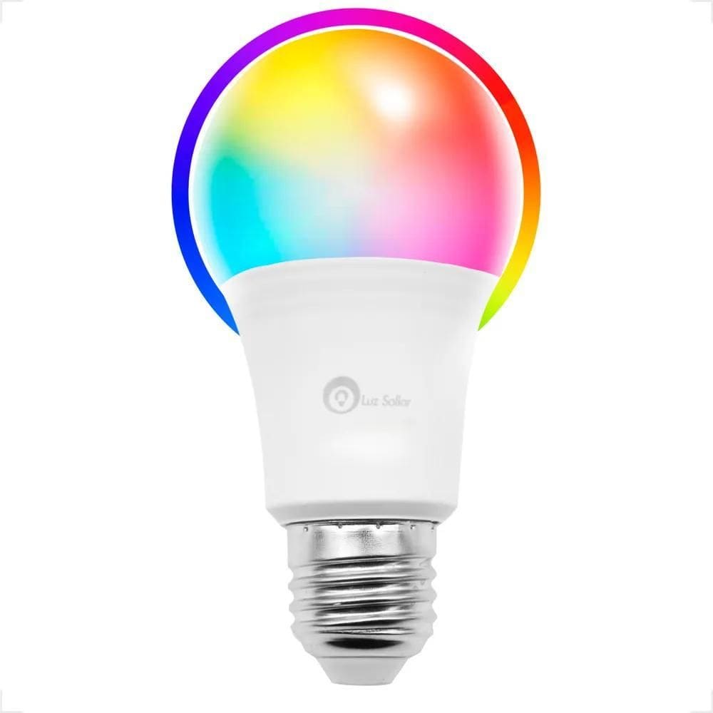 2X Luz Sollar Lâmpada Led Rgb Smart Color E27 Wifi App Googl
