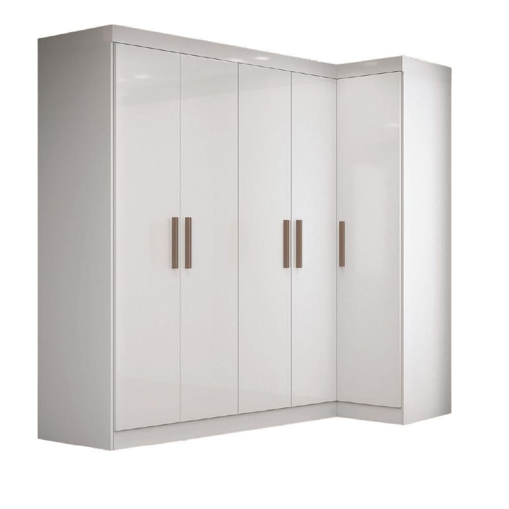 Quarto Modulado De Canto Madrid Com 5 Portas E 2 Gavetas Maxel