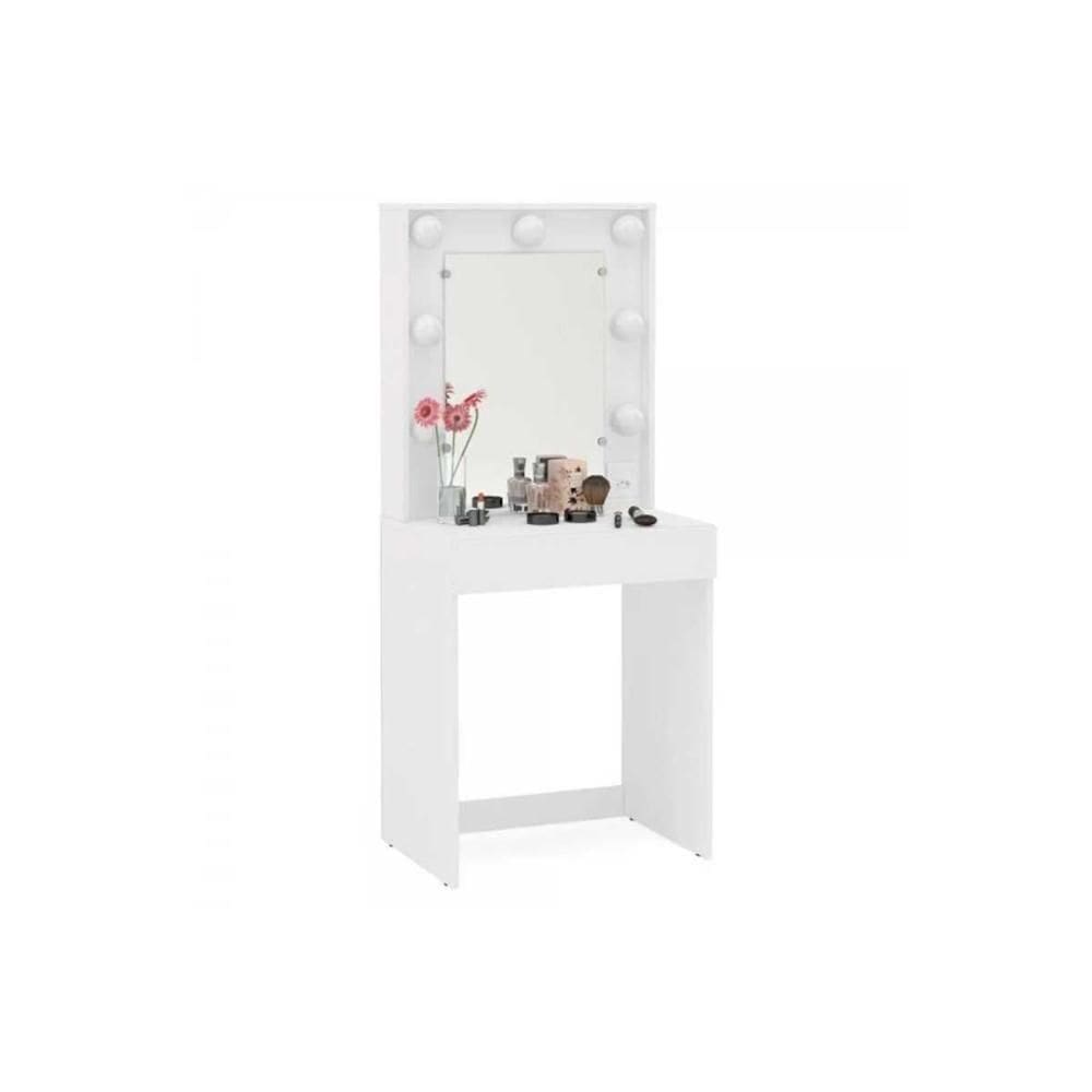Penteadeira Camarim Juvenil Lavinia C- Espelho E 1 Gaveta Branco - Politorno