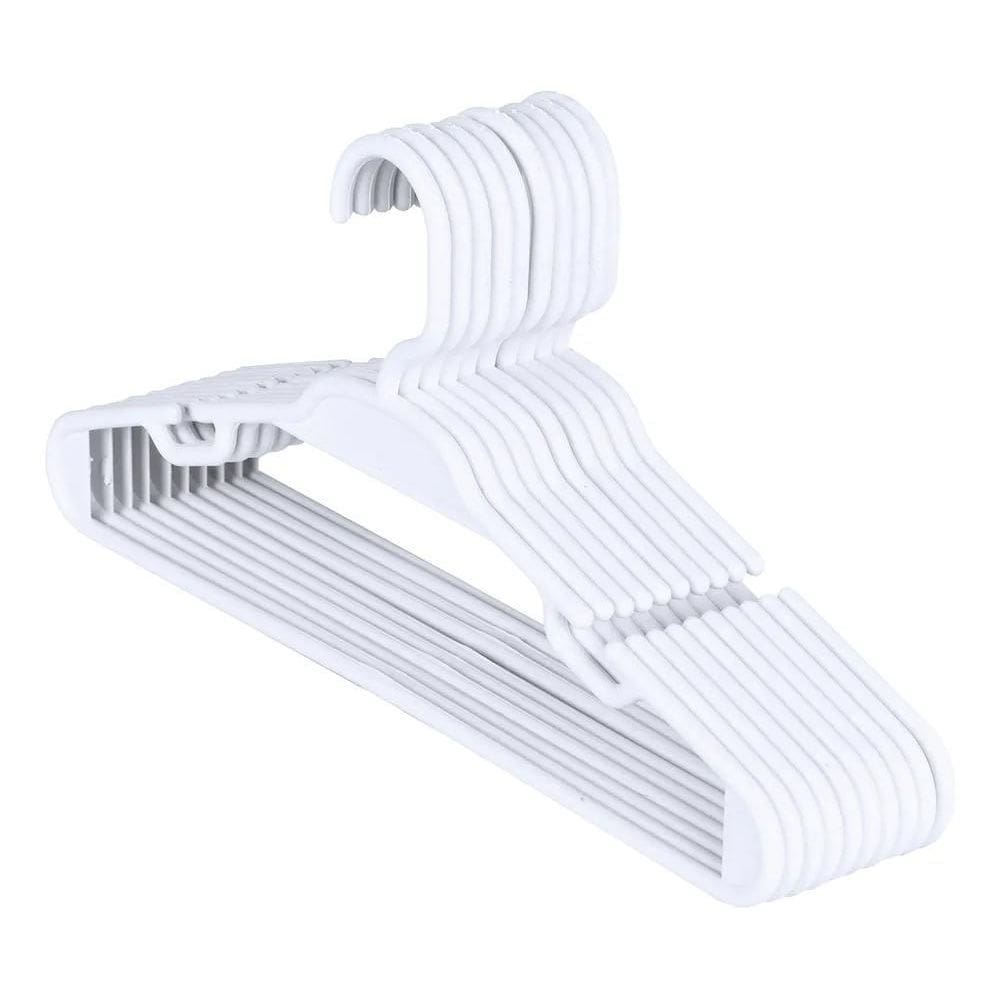 Kit 50 Cabides Infantis Para Roupa Infantil Bebê Branco