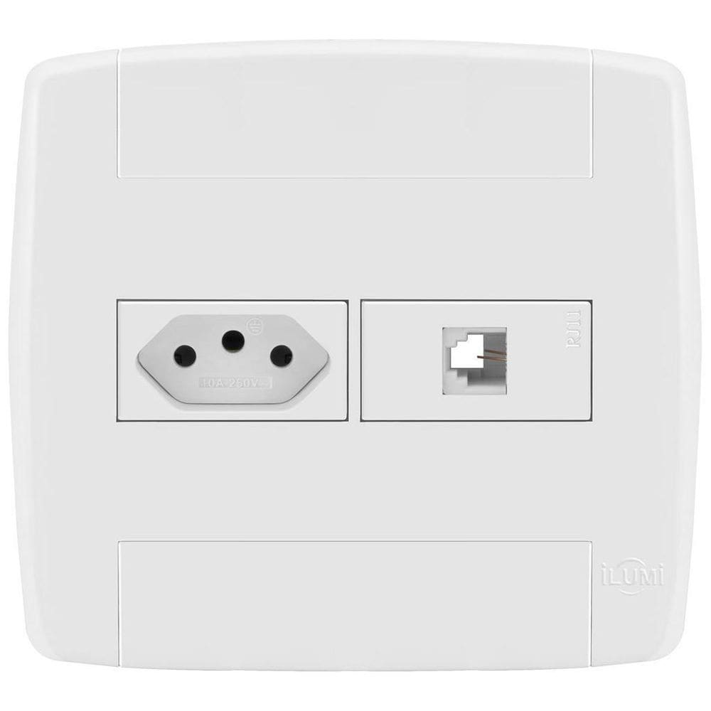 Conjunto 1 Tomada 20A + 1 Tomada Rj11 4X4 - Ilumi Lev