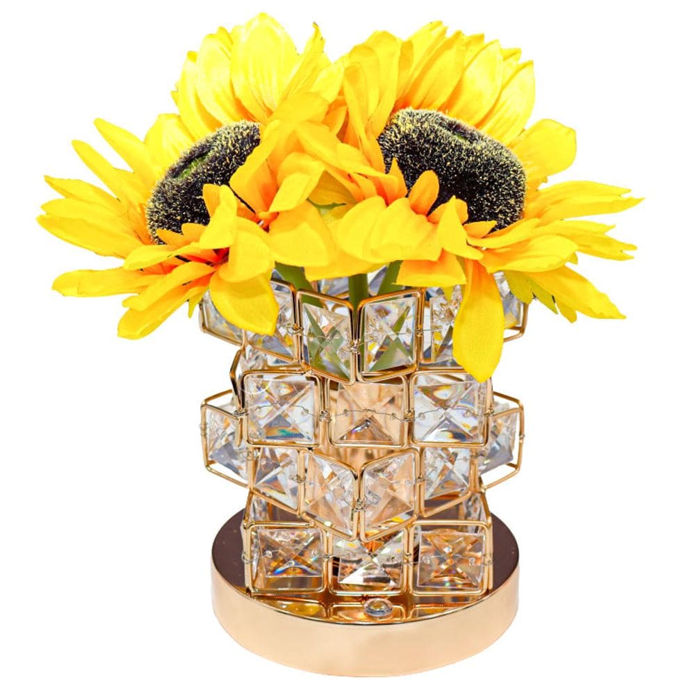 Luminária de Mesa Abajur Decorativa Girassol Led 3W 3 em 1 Recarregável