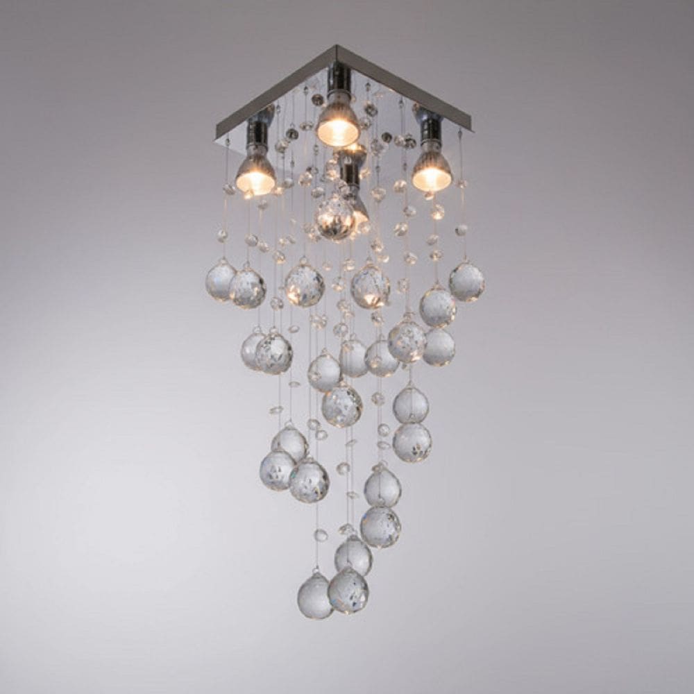 Lustre Para Sala, Quarto, Hall, Em Cristal K9 Base 20x20