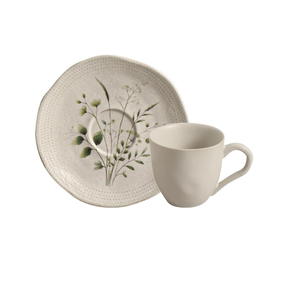 Conjunto com 6 Xícaras de Café com Pires Orgânico Ammi 120ml