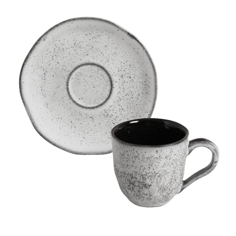 Conjunto com 6 Xícaras de Café com Pires Orgânico Echo 120ml