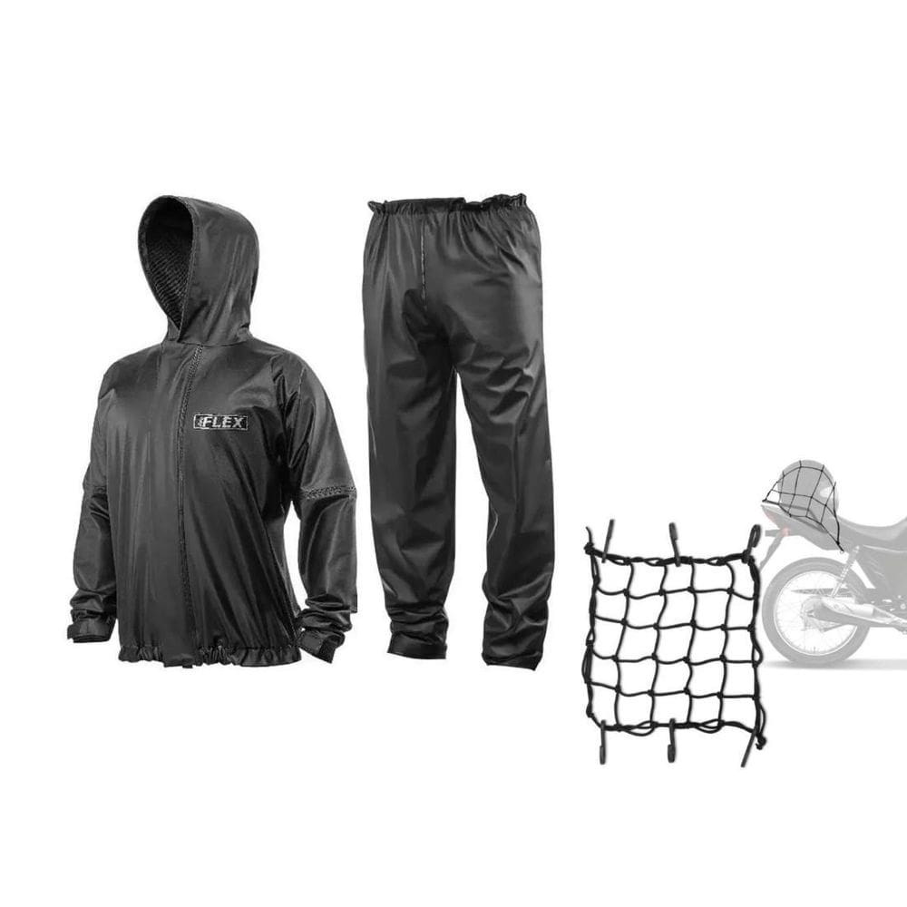 Capa De Chuva Motoqueiro Pvc Delta Flex P + Elastico Aranha