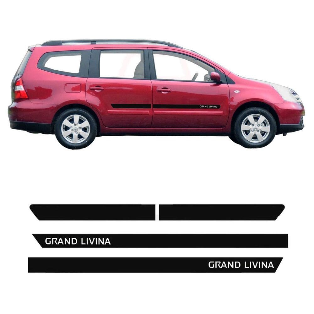 Friso Lateral Nissan Grand Livina 10/14 Com Nome Preto Fosco