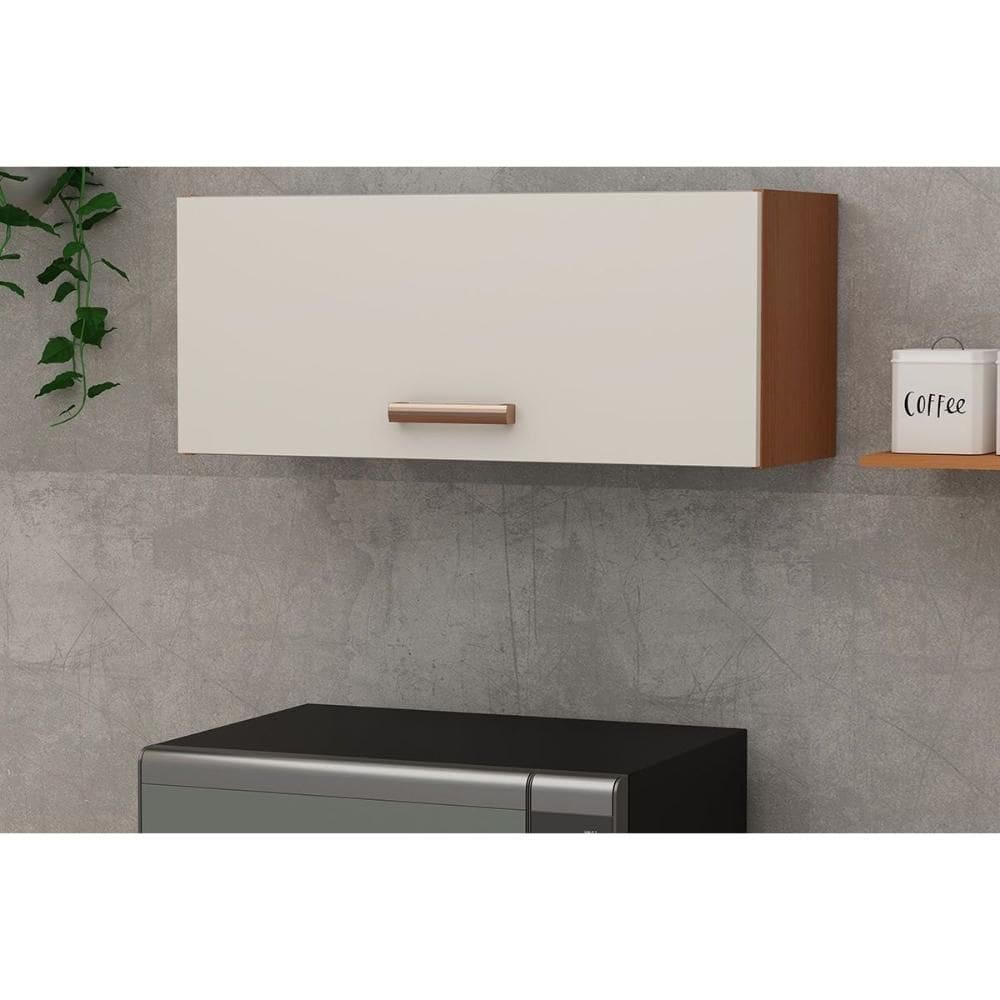 Armário Aéreo p/ Cozinha Essência c/ 1 Porta Basculante 70cm Freijo/White Laca - Genialflex