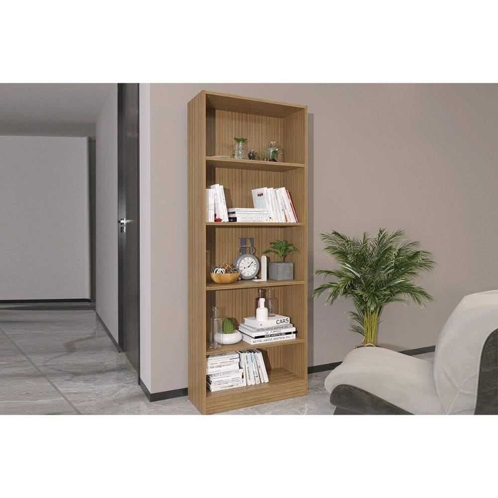 Estante Livreiro de Escritório ME4141 c/ 4 Prateleiras Amêndoa - Tecno Mobili