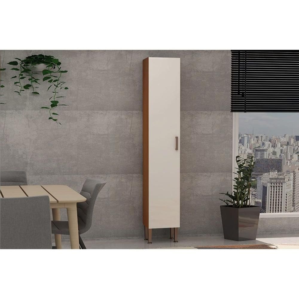 Paneleiro de Cozinha Essência c/ 1 Porta 35cm Freijo/White Laca - Genialflex