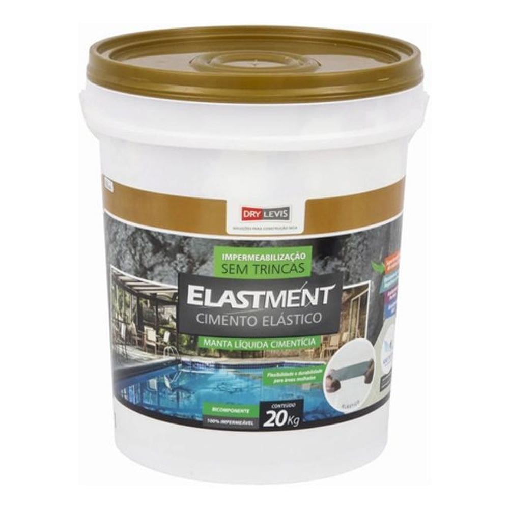 Manta Líquida Elastment Cimento Elástico 20Kg Cinza Drylevis