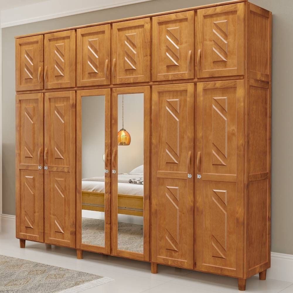 Guarda-Roupa Casal 12 Portas 3 Gavetas Internas com Espelho Grécia em Madeira - Cavazotto