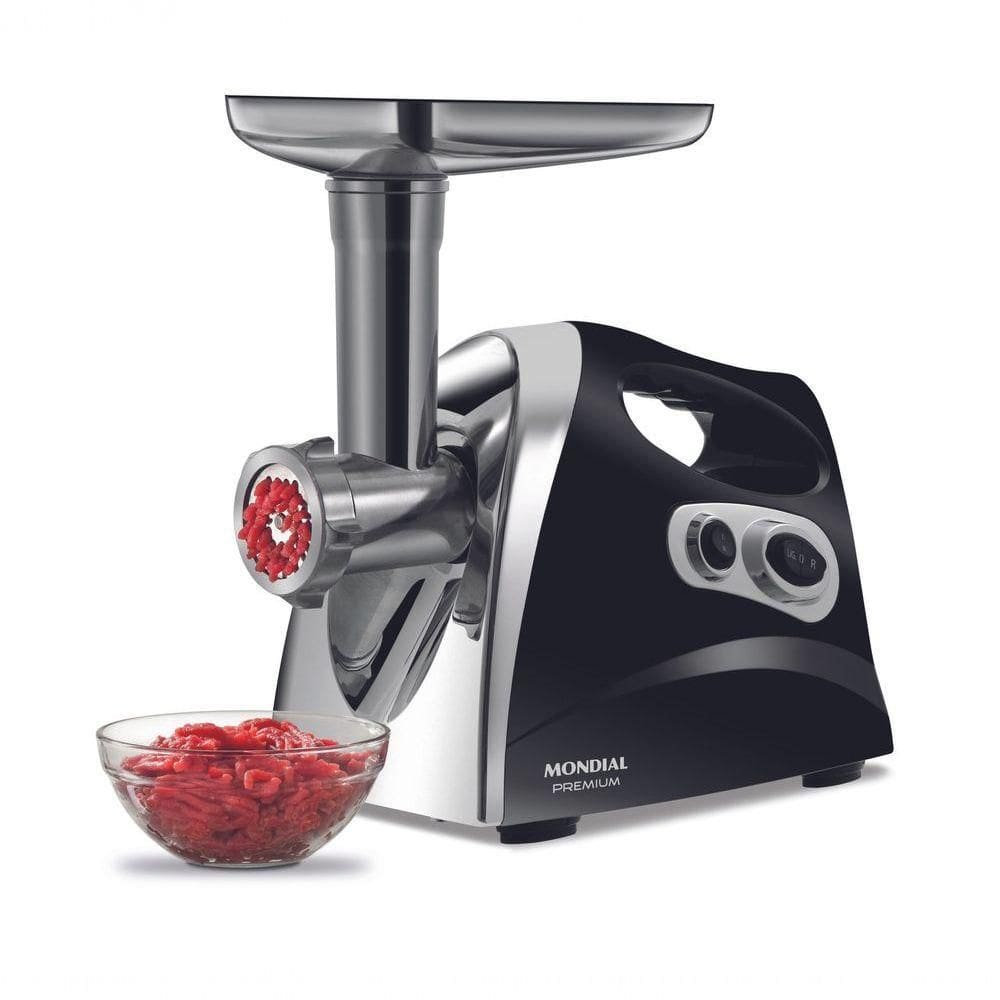 Moedor Carne Elétrico Mondial Premium Mc-03 Preto/Inox 127V