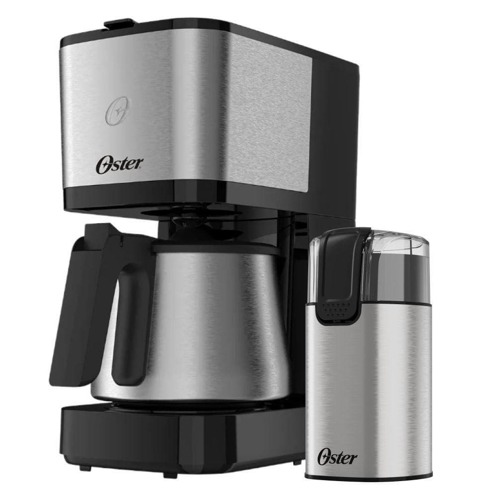 Kit Cafeteira Jarra Inox 1,2L e Moedor de Café Elétrico Inox 110V