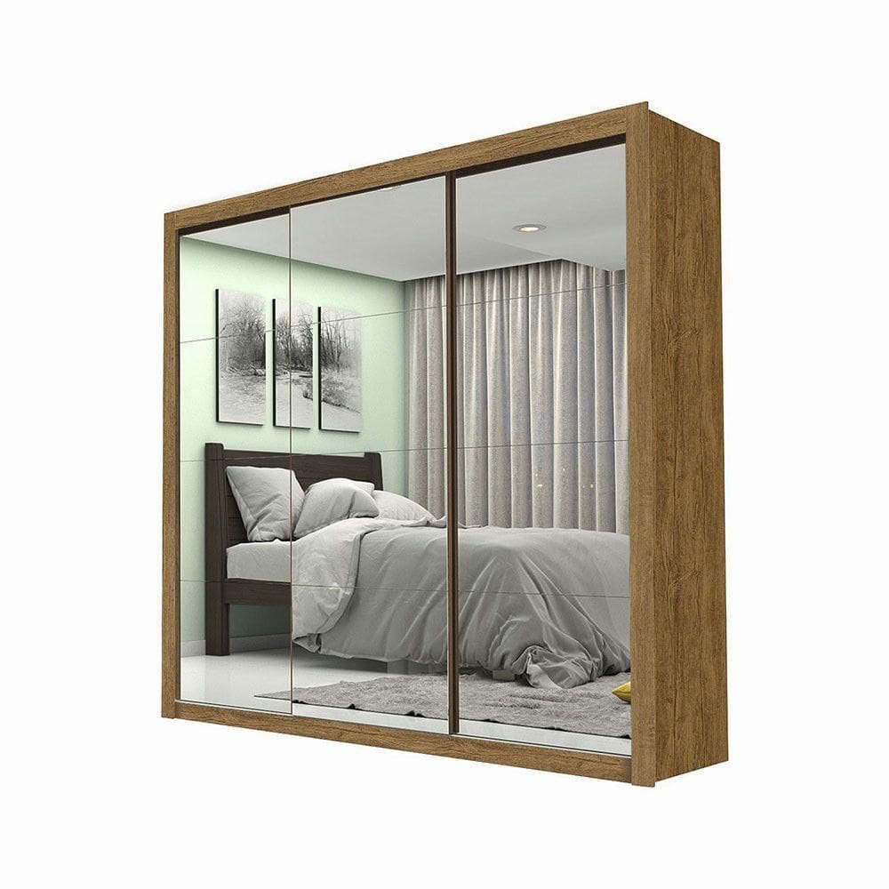 Guarda-roupa Casal Melissa 4 Gvts Super Glass Carioca Móveis Cinamomo