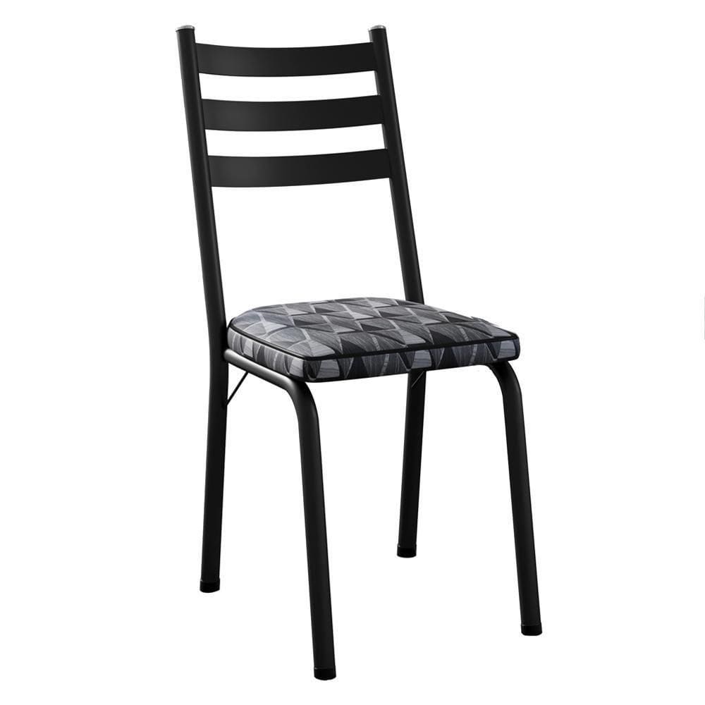 Cadeira Tubular Europa Preto Assento Mosaico Silver Artef Mosaico Silver