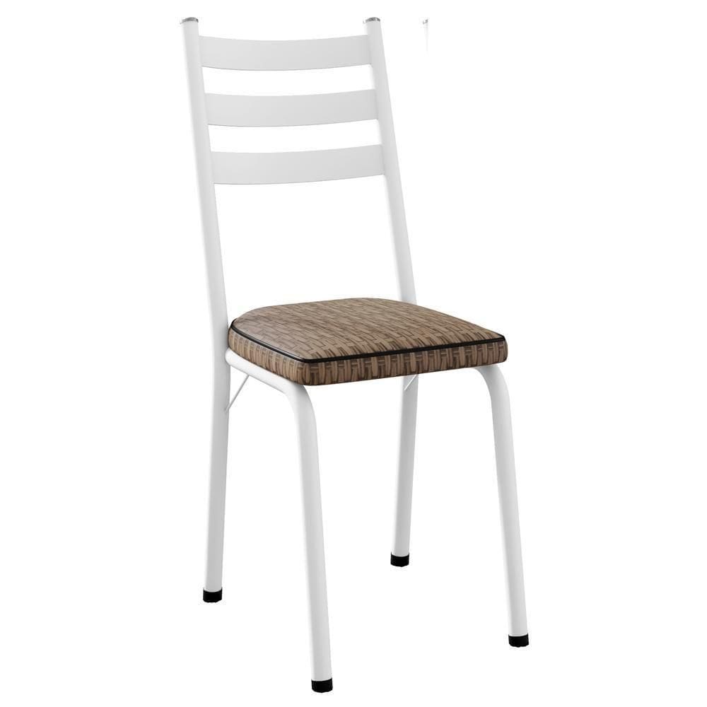 Cadeira Tubular Europa 118 Branco Assento Rattan Artef Rattan