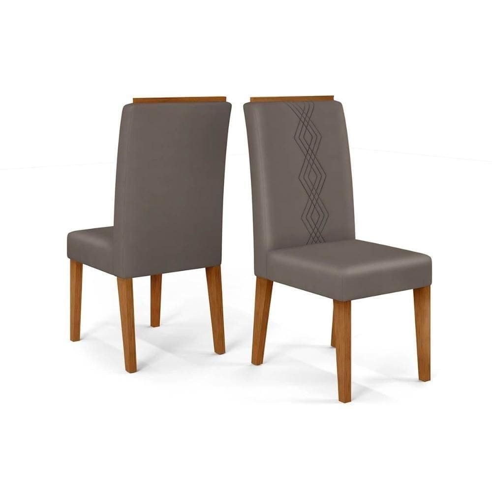 Kit 2 Cadeiras De Cozinha Yasmin 2 Un Freijó-suede Lunar Grafite - Dj Móveis