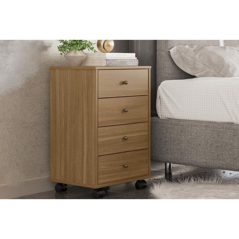 Gaveteiro P- Escritório Presence C- 4 Gavetas Amêndola Touch - Demóbile