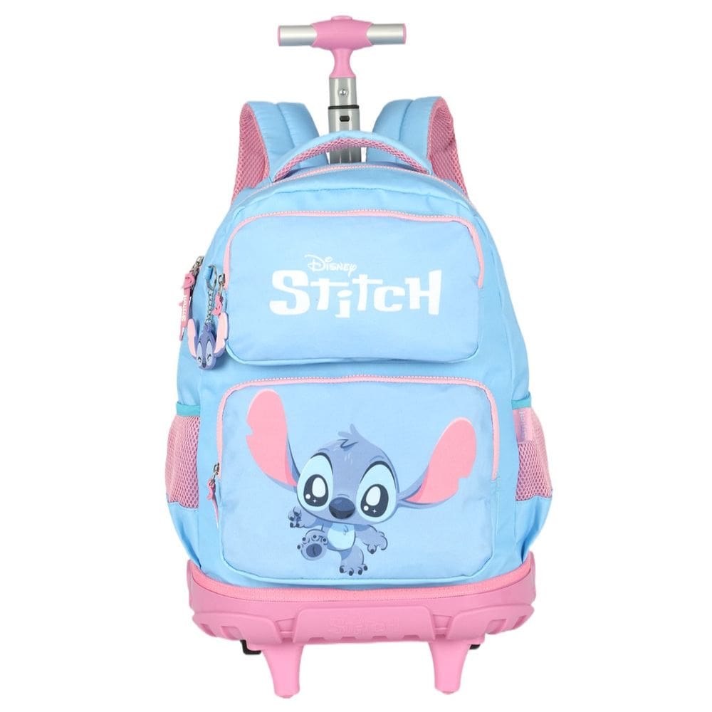 Mochila Grande Rodinha Bebê Stitch Reforçada Juvenil Azul