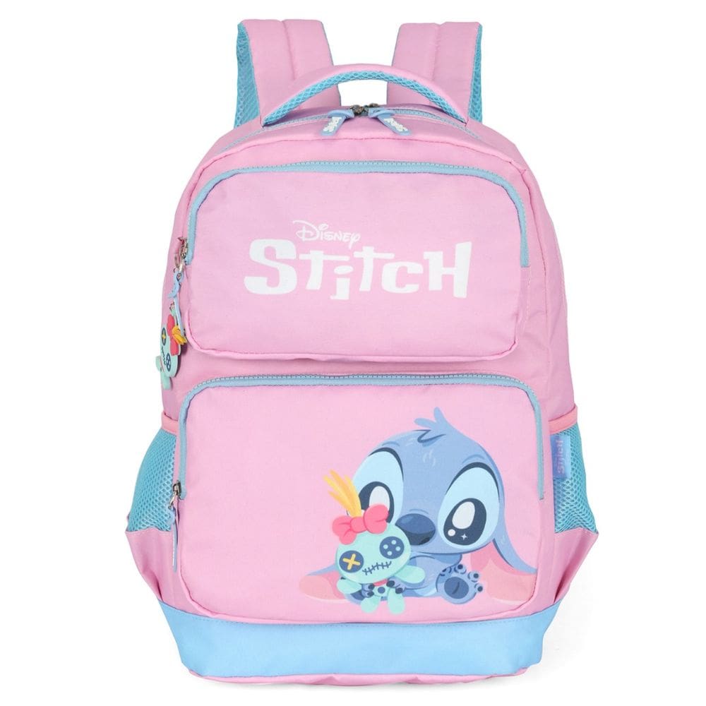 Mochila Grande Casual Bebê Stitch Reforçada Juvenil Rosa