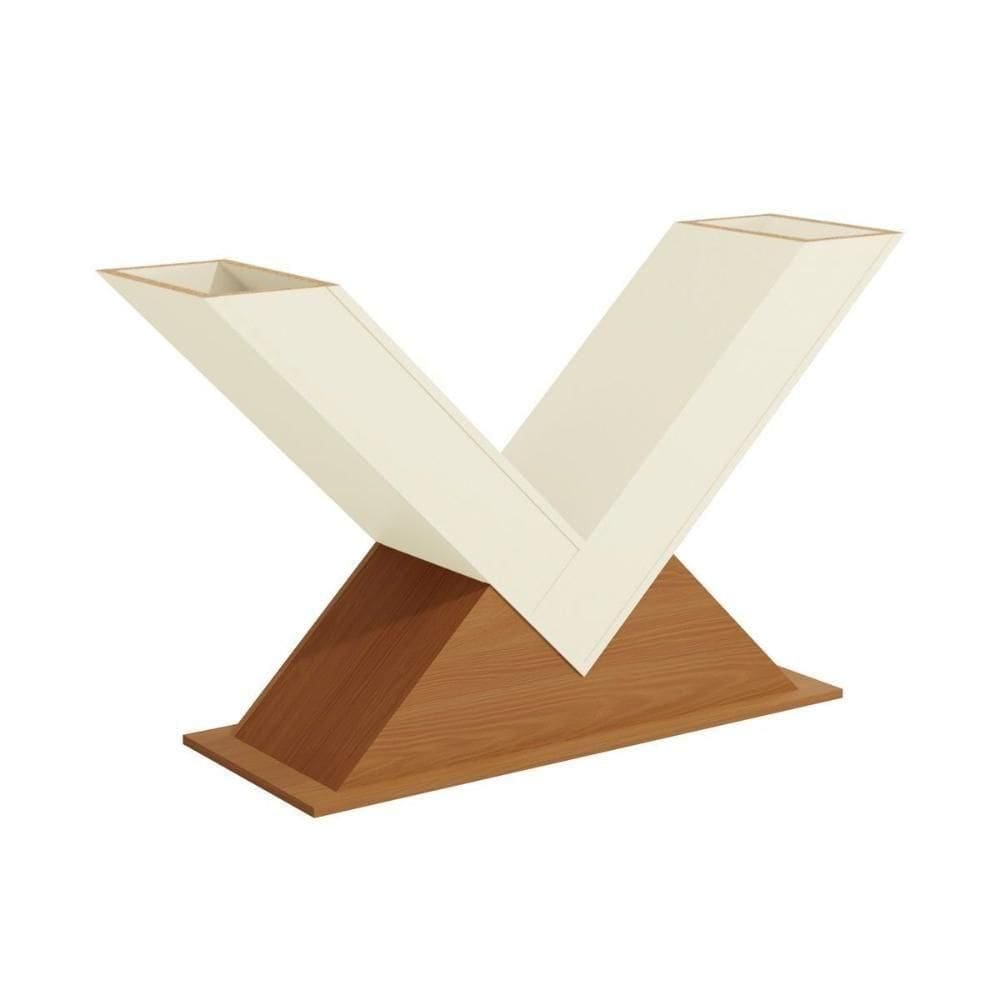 Base De Mesa P- Cozinha Amora Ba35 Madeirado S- Tampo Canela-off White - Kappesberg