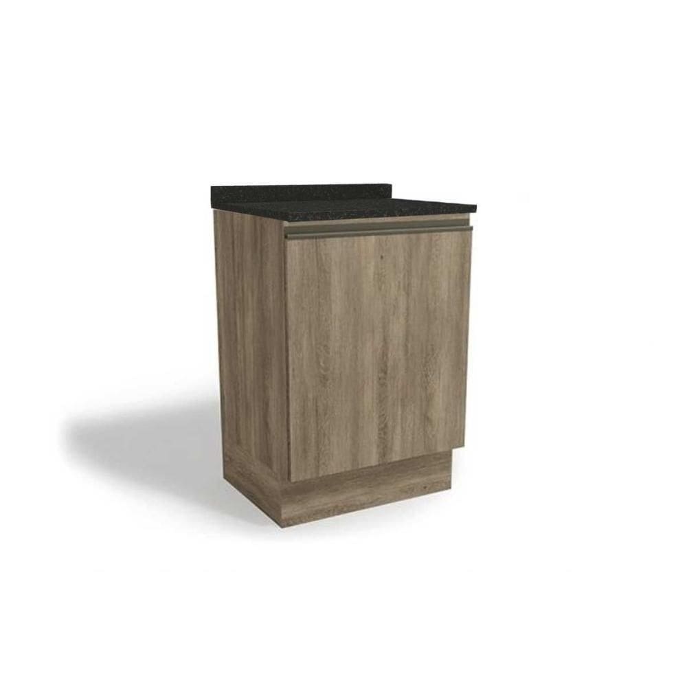 Balcão Cozinha P- Cooktop C- Tampo Maxxi G742 C- 1 Porta 60cm Nogal-preto Brilho - Kappesberg