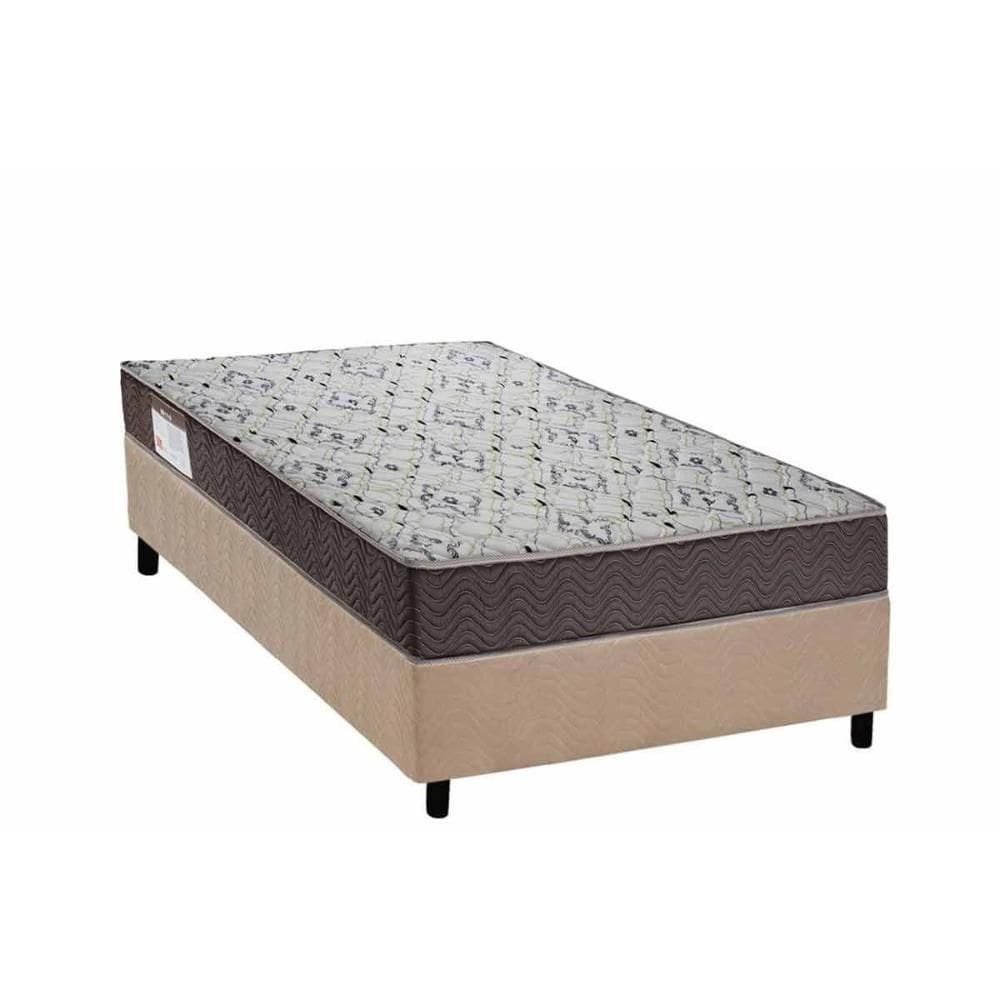 Cama Box Solteiro: Colchão Ortopédico Ortobom D45 Iso 150 Firme + Base Crc Suede Clean (78x188)