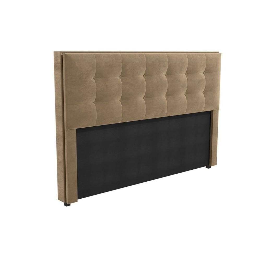 Cabeceira Cama Box Estofada King Cab010 Suede Bege - Kappesberg