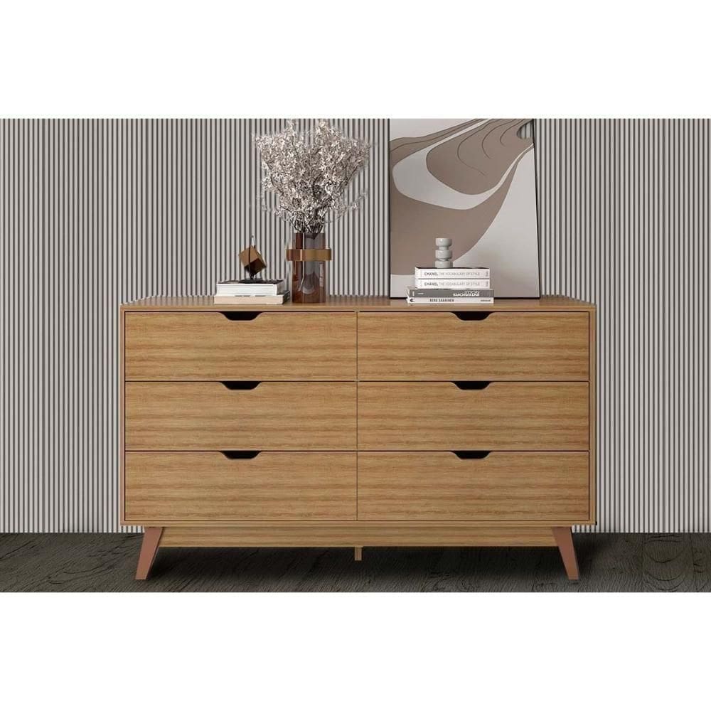 Cômoda Juvenil Cm8044 6 Gavetas Amêndoa - Tecno Mobili