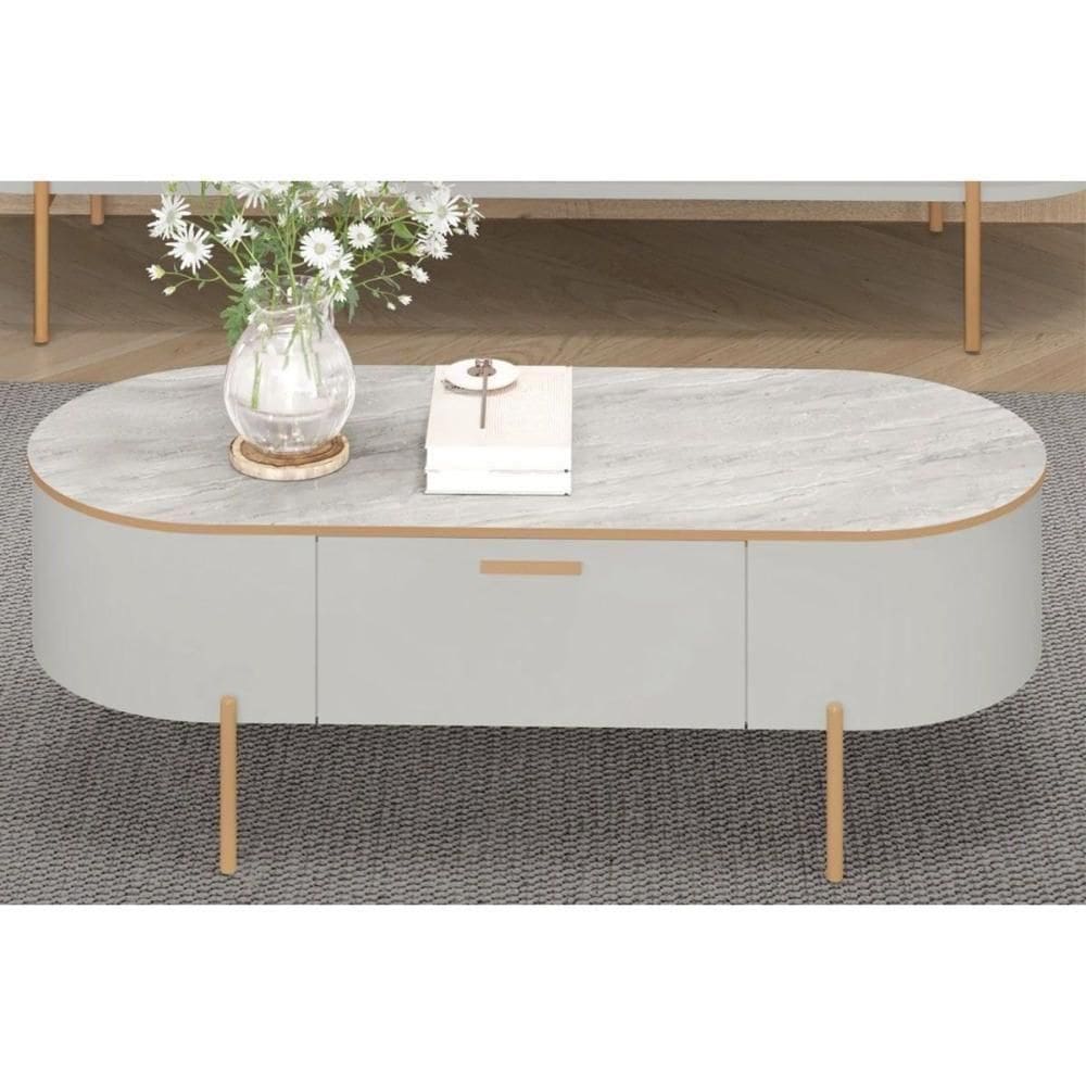 Mesa Centro Sala Celena Bali-quartzo - Dj Móveis