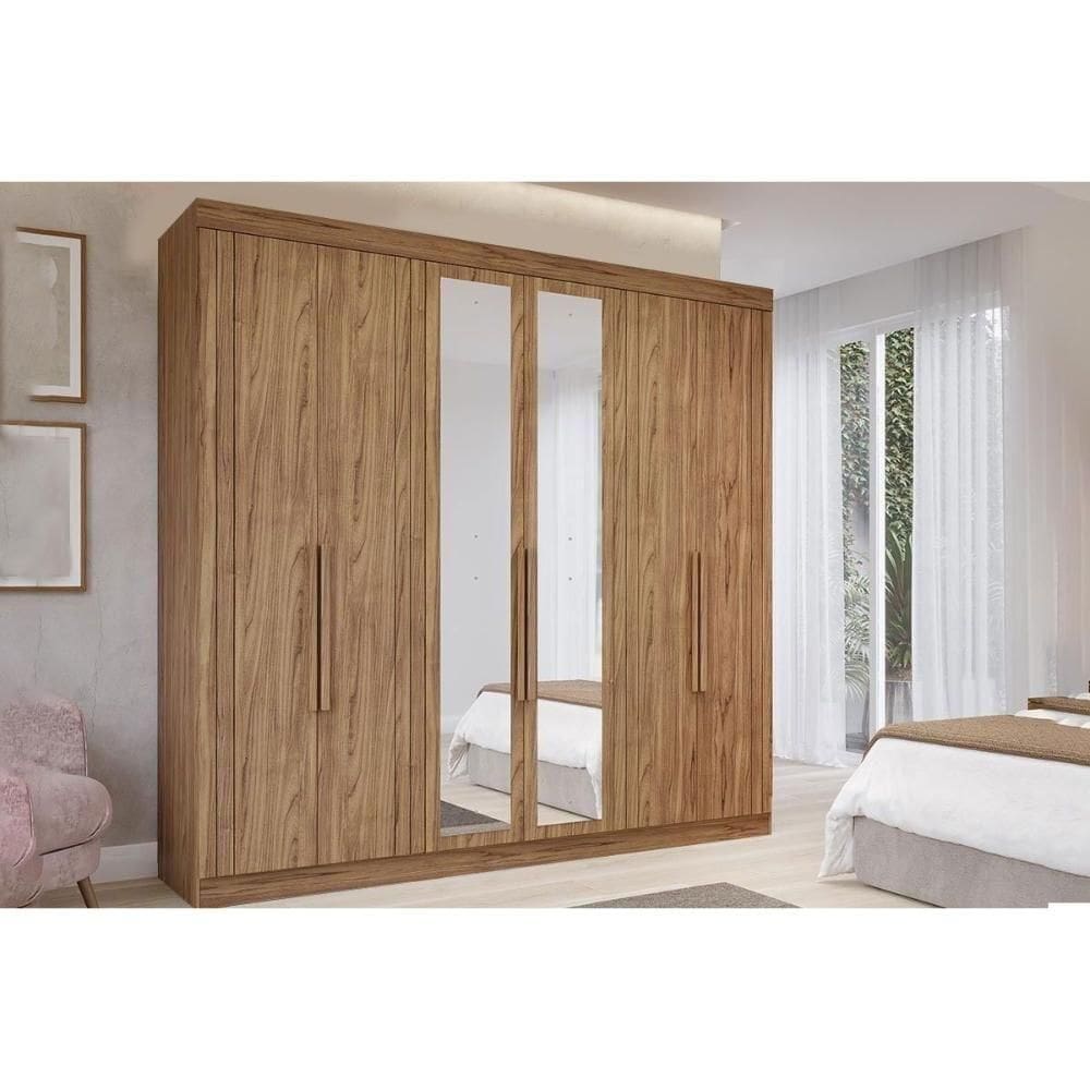 Guarda Roupa Casal 6 Portas (2 C- Espelho) E 6 Gavetas Cecilia Cinamomo - Panan