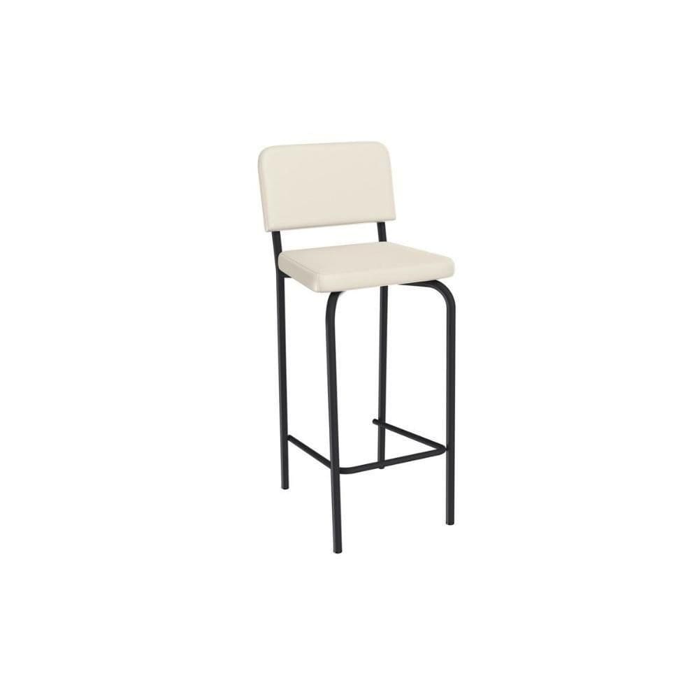 Banqueta Sala De Jantar Fiji 1b712prf Aço 1 Un Preto-ano Bege - Kappesberg