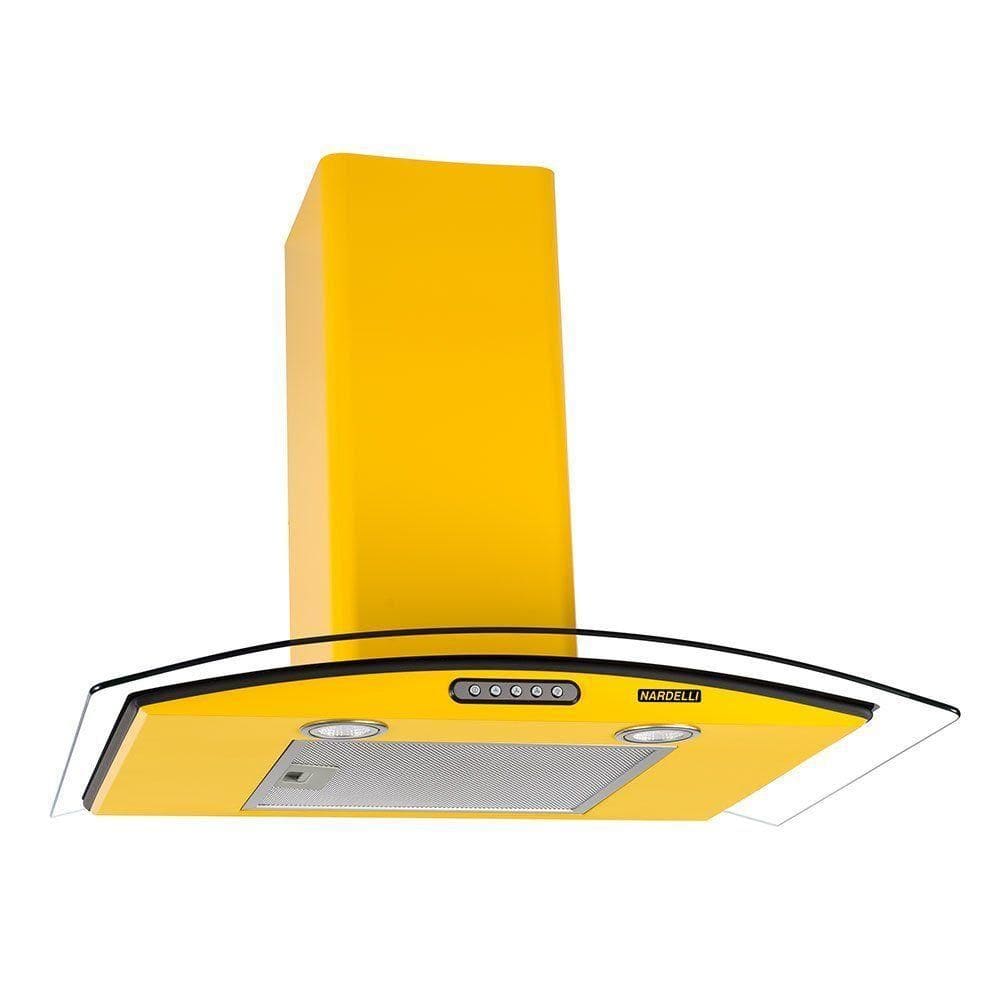 Coifa De Parede 70cm Vidro Curvo Slim Nardelli Yellow 110V