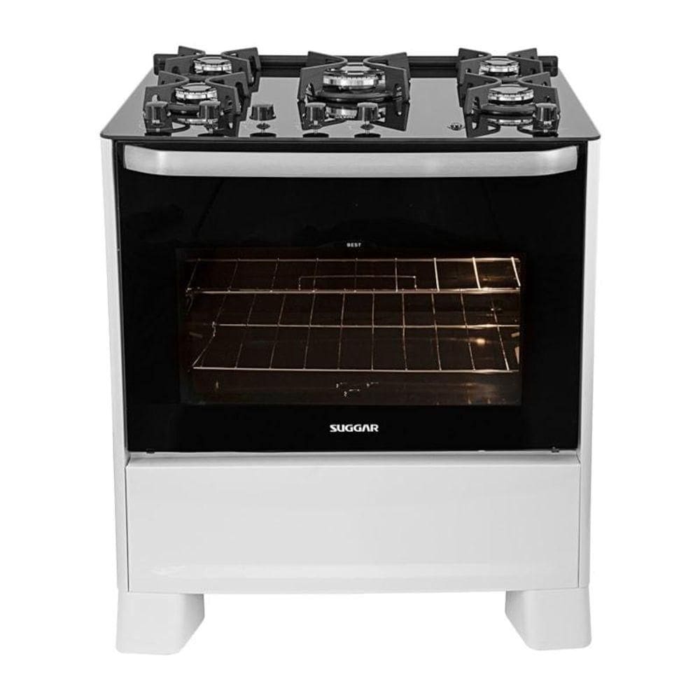 Fogão Best Glass 5 Queimadores Branco FGVBG510BR Suggar Bivolt