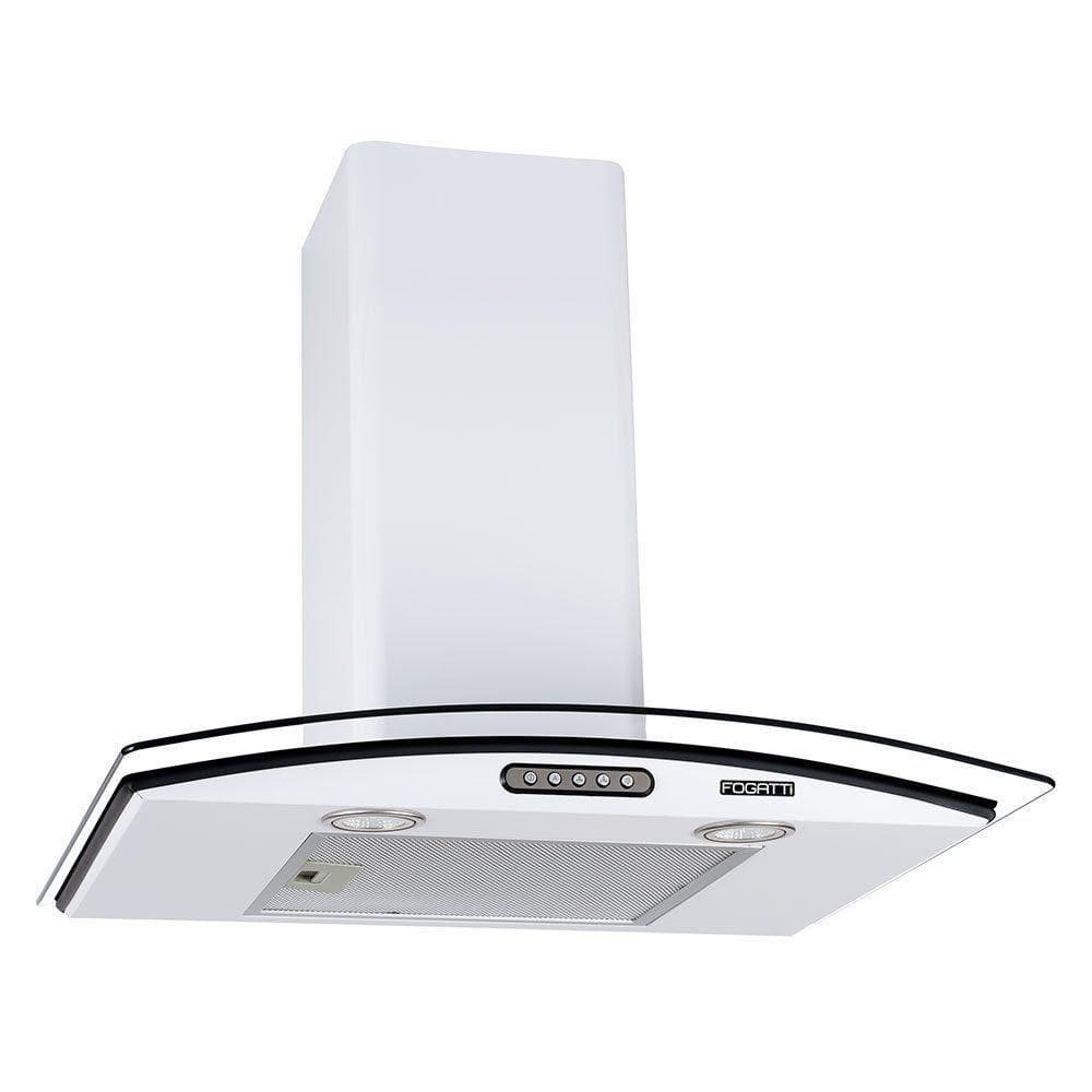 Coifa De Parede 60cm Vidro Curvo Slim Fogatti Branco 220V
