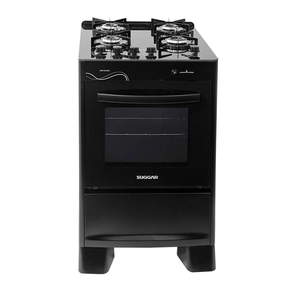 Fogão Neo Glass 4 Queimadores Preto Bivolt Fgvng410pt Suggar Bivolt