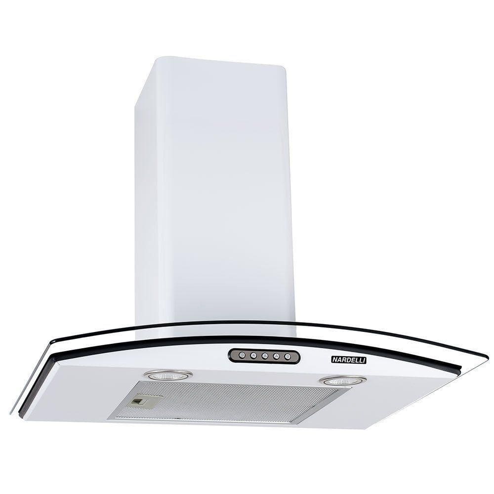 Coifa De Parede 60cm Vidro Curvo Slim Nardelli White 220V