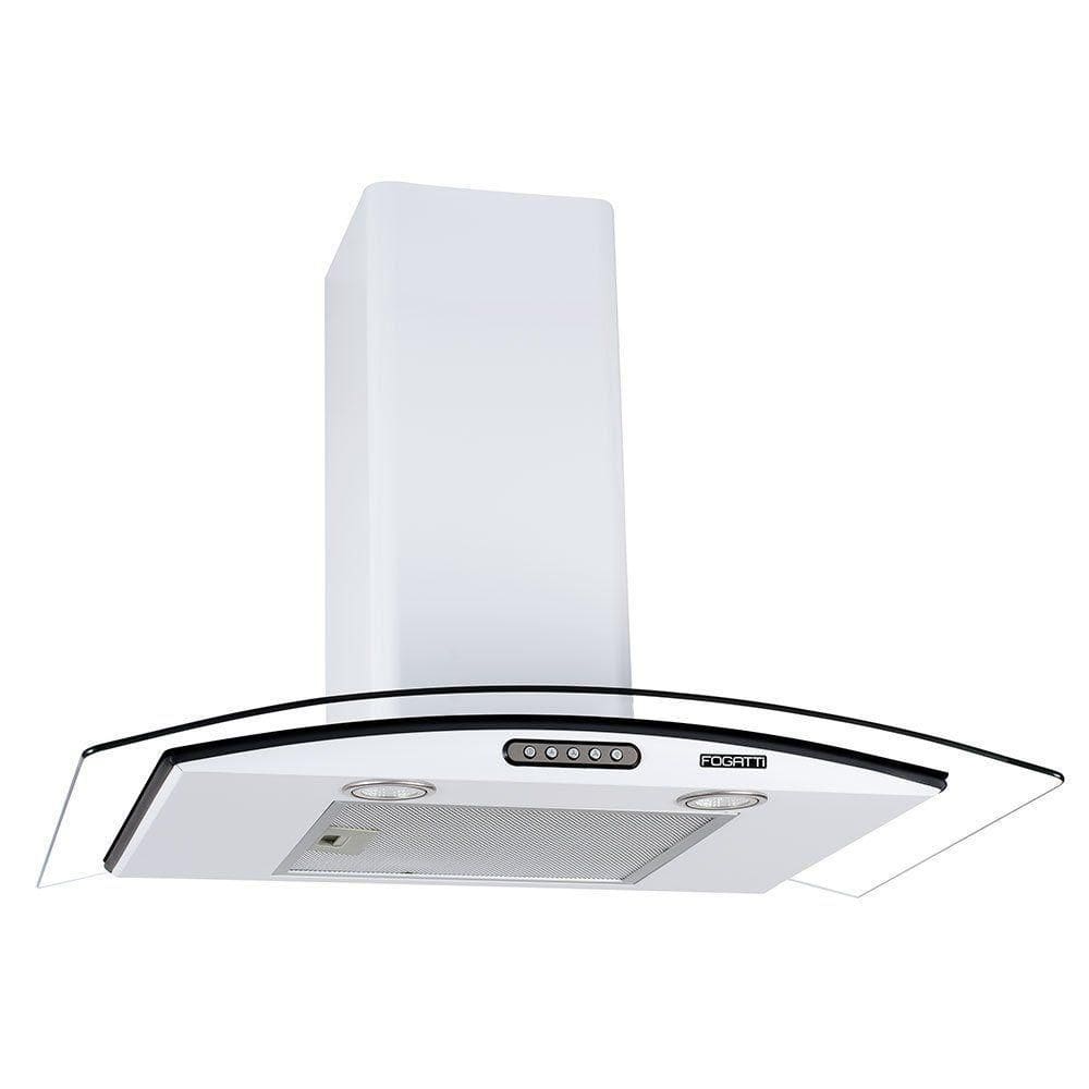 Coifa De Parede 75cm Vidro Curvo Slim Fogatti Branco 220V