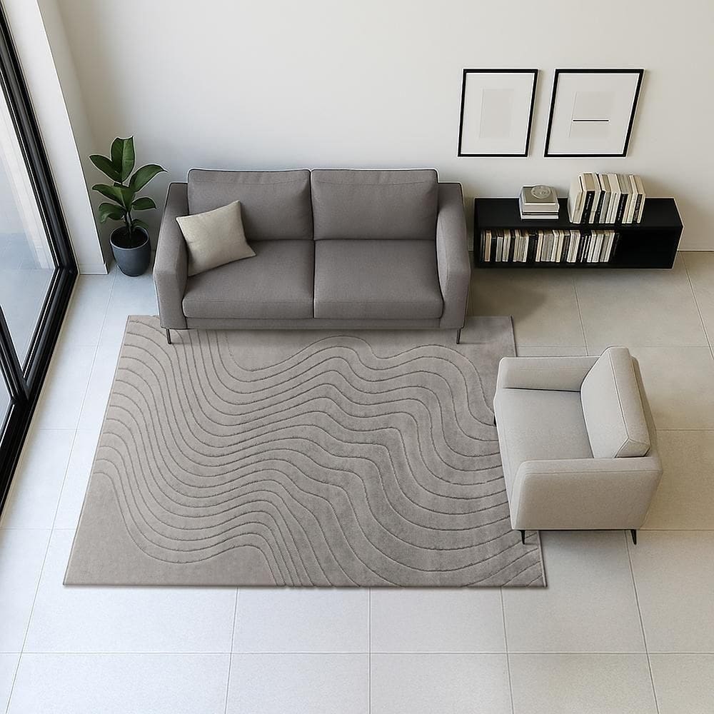 Tapete Movimentos Curvas Cromio 150x200cm Tapetes São Carlos