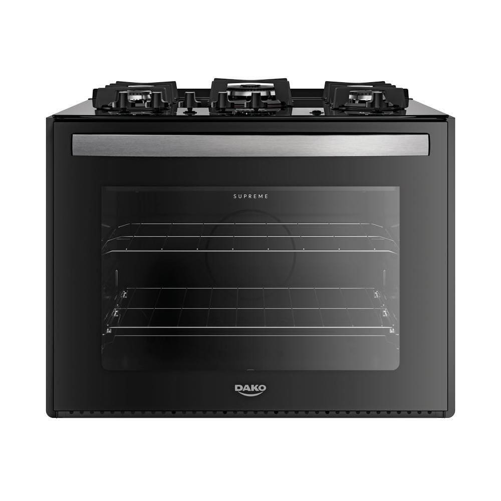 Fogão 5 Bocas Embutir Dako Supreme Mesa De Vidro Bivolt - Preto Preto