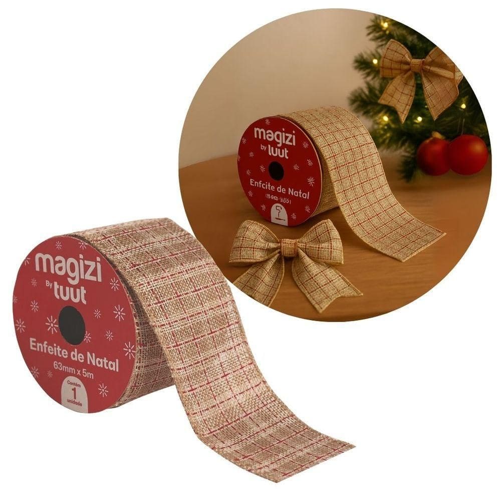 Fita Aramada Xadrez Chanel Rolo 63mm X 5 Metros - Magizi