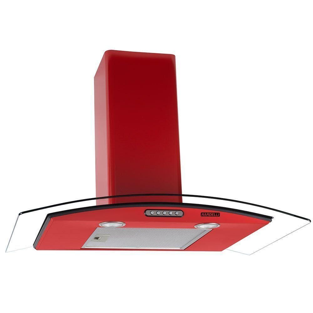 Coifa De Parede 80cm Vidro Curvo Slim Nardelli Red 220V