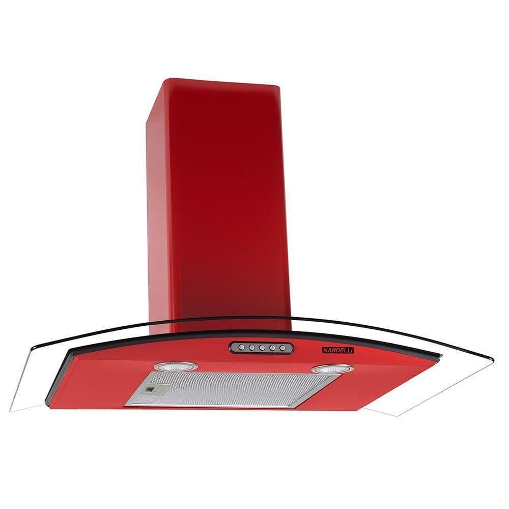 Coifa De Parede 75cm Vidro Curvo Slim Nardelli Red 220V