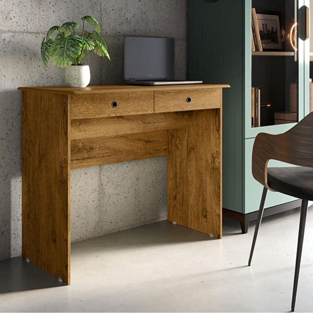 Mesa de computador marrom- 2 gavetas saimys